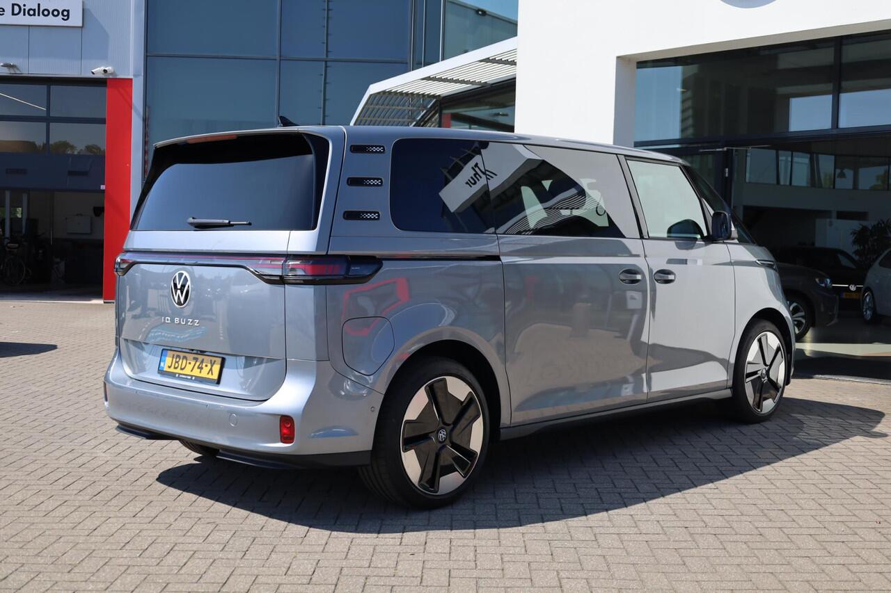 Volkswagen ID. Buzz Pro Bulli 86 kWh LWB 7p. 286PK / 210kW 7 persoons, warmtepomp, LED Matrix IQ.Light, rondomzichtcamera, Keyless Entry & Go, Apple Carplay & Android Auto, dynamische grootlichtassistent, adaptive cruise control met Stop&Go (ACC), verwarmbare voorruit, parke