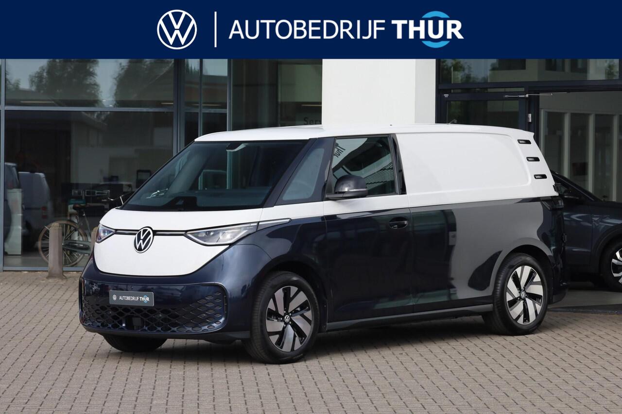 Volkswagen ID. Buzz Cargo Anniversary Edition 79 kWh 286PK / 210kW LED Matrix IQ.Light, achteruitrijcamera, verwarmbare voostoelen, Apple Carplay & Android Auto, trekhaak elektr. uitklapbaar, dynamische grootlichtassistent, schuifdeur rechts, adaptive cruise control met Stop & Go,