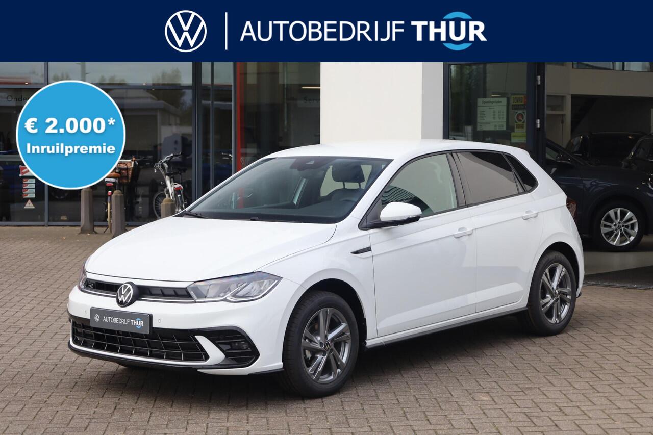 Volkswagen POLO 1.0 TSI R-Line 95PK / 70kW Verwarmbare voorstoelen, Keyless Entry & Start, volledig digitaal instrumentenpaneel, Apple Carplay & Android Auto, adaptive cruise control met Stop & Go en stuurhulp, Climatronic airconditioning, extra getint glas achter, buite