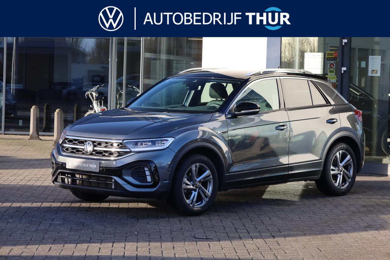 Volkswagen T-Roc 1.5 TSI R-Line ergo stoel achteruitrijcamera privacy glas trekhaak stoelverwarming two tone zwart dak r line in en exterieur navigatie geactiveerd pdc voor en achter led plus draadloos carplay climatronic spraakbediening