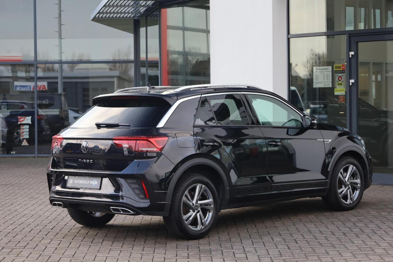 Volkswagen T-Roc 1.5 TSI R-Line PL ¤604 p/m* 150PK / 110kW ergo stoel achteruitrijcamera privacy glas trekhaak stoelverwarming r line in en exterieur navigatie geactiveerd pdc voor en achter led plus draadloos carplay climatronic spraakbediening