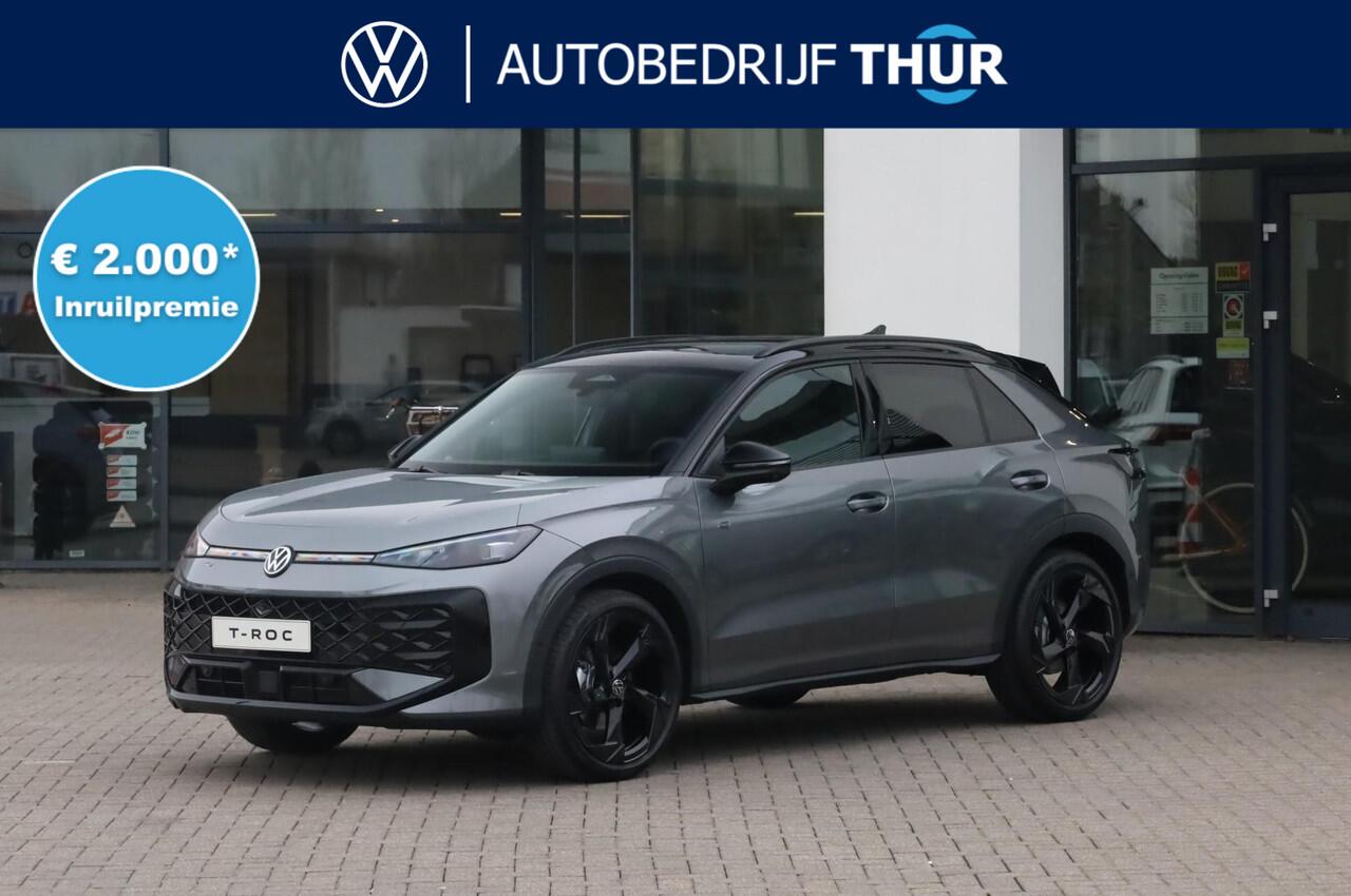 Volkswagen T-Roc 1.5 eTsi R-Line First Edition 150PK / 110kW LED Matrix IQ.Light, panoramisch schuif- kanteldak elektr. bedienbaar, 360° rondomzichtcamera, verwarmbare voorstoelen + achterbank, high end audio 'Harman Kadon', dodehoekdetectie (Side Assist), head-up display