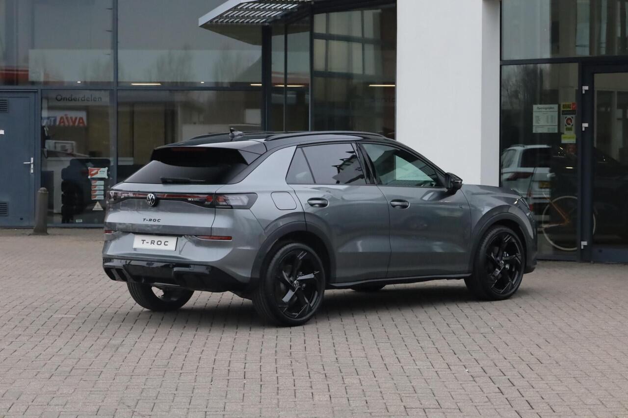 Volkswagen T-Roc 1.5 eTsi R-Line First Edition 150PK / 110kW LED Matrix IQ.Light, panoramisch schuif- kanteldak elektr. bedienbaar, 360° rondomzichtcamera, verwarmbare voorstoelen + achterbank, high end audio 'Harman Kadon', dodehoekdetectie (Side Assist), head-up display