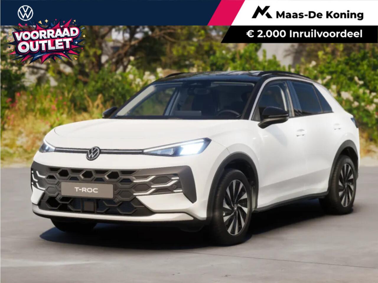 Volkswagen T-Roc Life First Edition 1.5 eTSI 116 PK 7 versn. DSG · Comfort Pakket · Achteruitrijcamera · Draadloze telefoonlader · Voorraad OUTLET · Prijs is inclusief inruilpremie ·