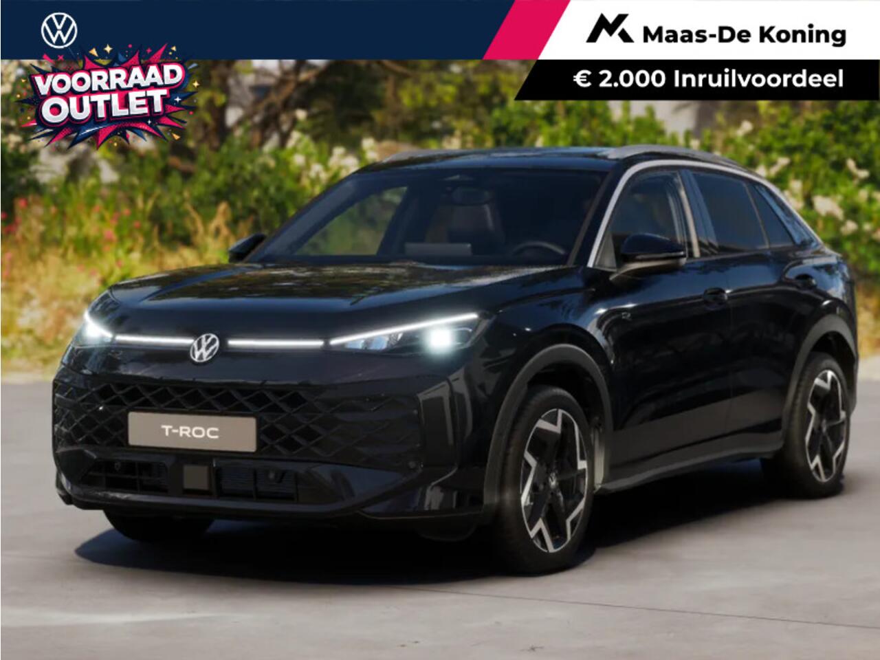 Volkswagen T-Roc R-Line First Edition 1.5 eTSI 150 PK 7 versn. DSG · Electrische Achterklep · Draadloze telefoonlader · Voorraad OUTLET · Prijs is inclusief inruilpremie ·