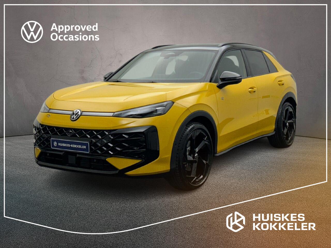 Volkswagen T-Roc R-Line First Edition 1.5 eTSI 150pk DSG Automaat Panoramadak, Harman Kardon audio, Adaptive cruise control, LED matrix koplampen, Lederen bekleding, Black style