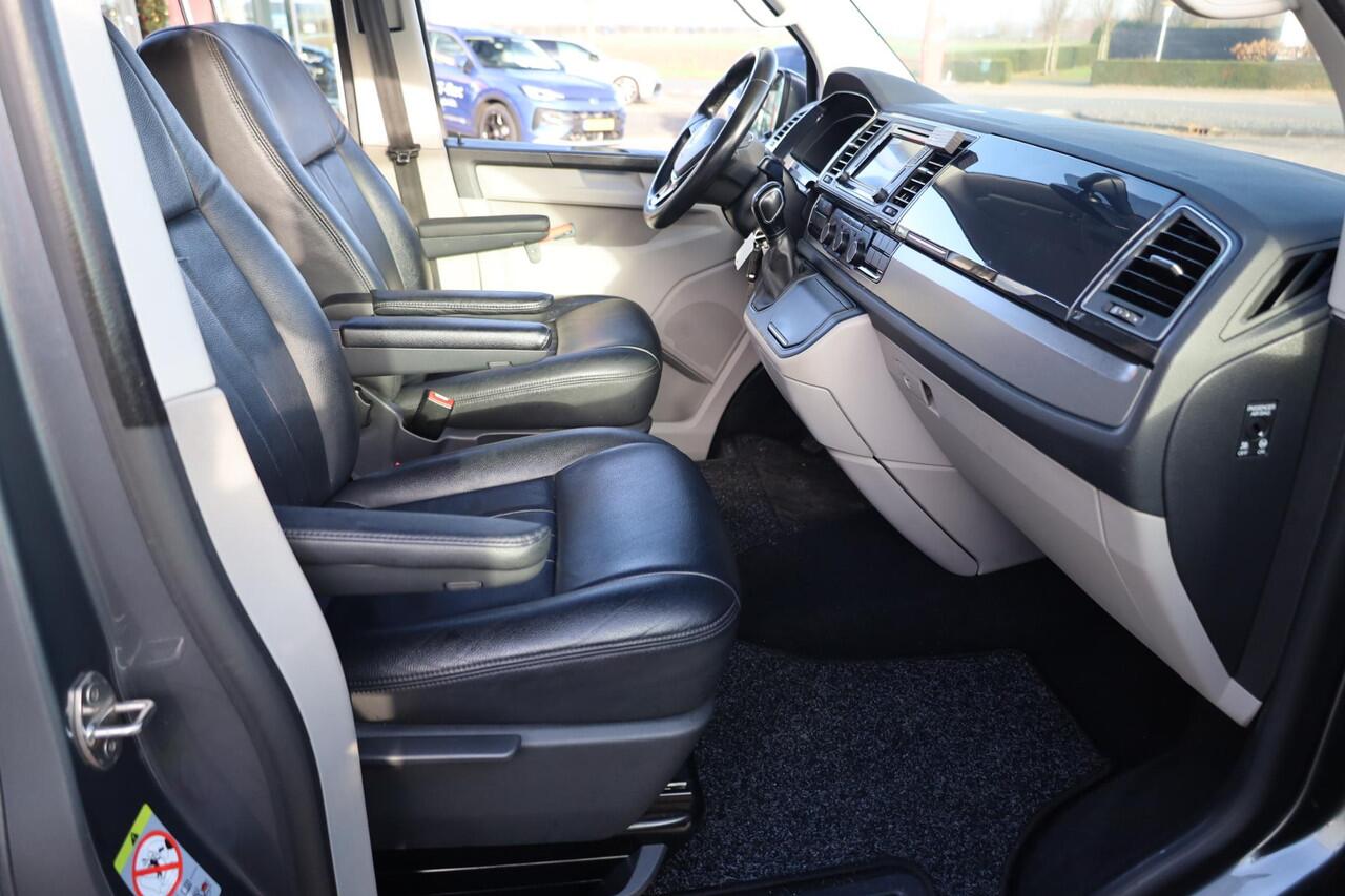 Volkswagen TRANSPORTER 2.0 TDI L2H1 DC 4Motion Highline 204PK / 150kW DSG, 4-motion 4 x 4 Dubbele cabine, trekhaak, achteruitrijcamera, parkeersensoren voor en achter (pdc), cruise control, verwarmbare voorruit, navigatie, DAB+, Apple Carplay / Android Auto, lederen bekleding, 