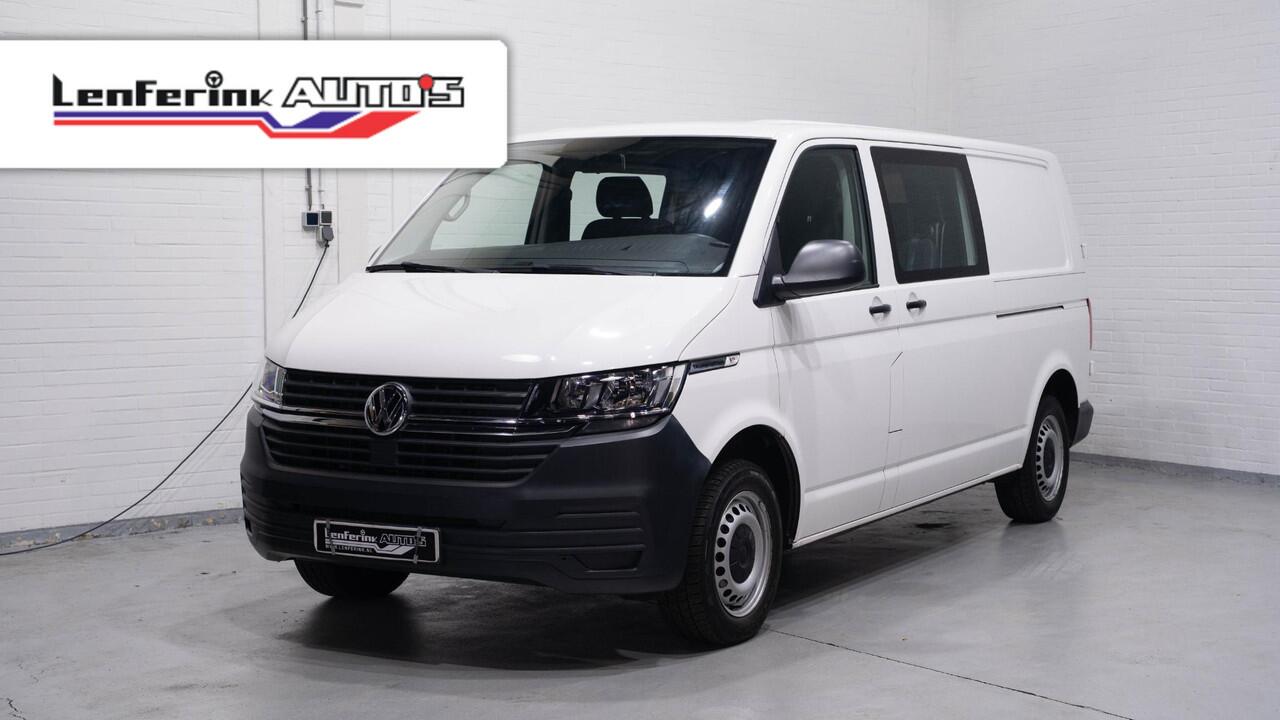 Volkswagen TRANSPORTER 2.0 TDI 110 pk L2 Dubbel Cabine 2x Schuifdeur NAP, Trekhaak, Airco, Cruise Control, 5-Zits, 1e Eigenaar