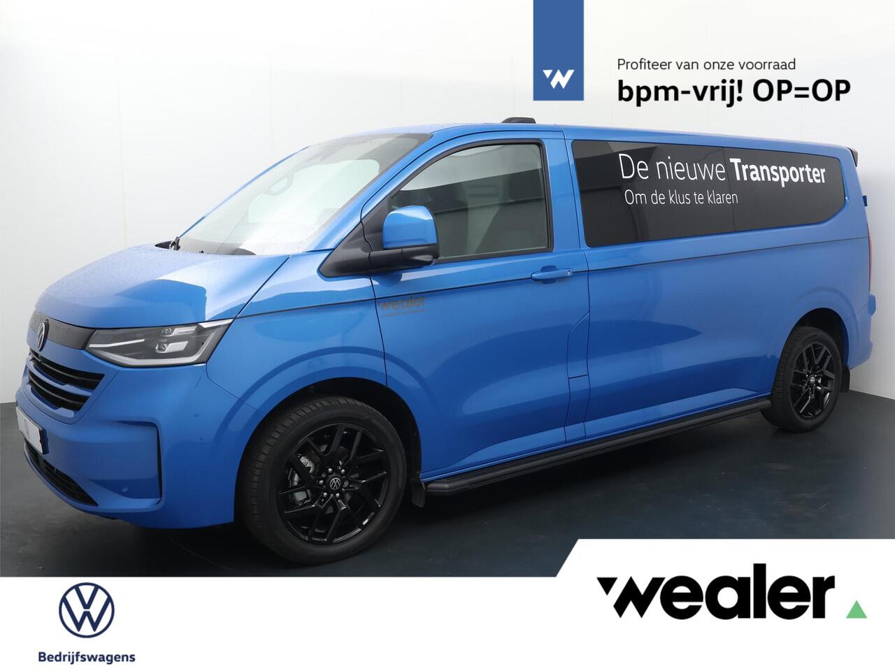 Volkswagen TRANSPORTER 2.0 TDI L2H1 Bulli 170 pk Automaat | BPM Vrij | IQ-LED | Comfortstoelen | Navigatie Apple Carplay/Android Auto DAB+ MF-Stuur | Cruise Control Adaptief | Parkeersensoren V+A + Achteruitrijcamera | LM 19" Zwart | Sidebars Zwart | Glaslookpanelen | Spoiler A