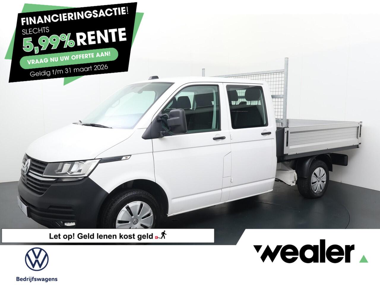 Volkswagen TRANSPORTER 2.0 TDI L2H1 DC 30 Comfortline | 110 PK | Pick-Up | Dubbele Cabine | Trekhaak | Navigatiesysteem | Cruise control |