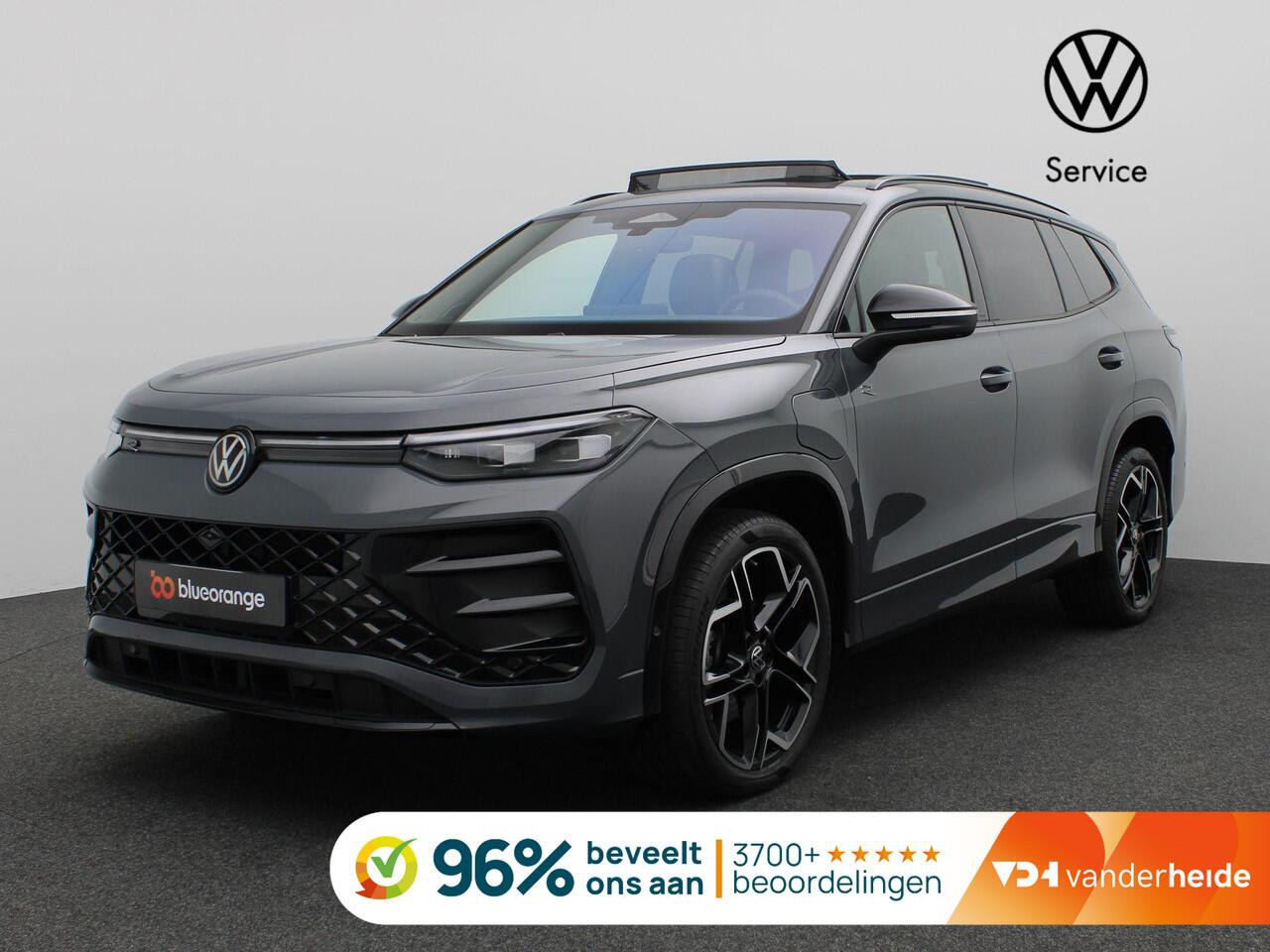 Volkswagen Tayron 1.5 eHybrid R-Line Edition 272PK DSG SOH 100%, Pano-Schuifdak, Black Style, Trekhaak, Matrix LED Verlichting, 20", Leder, Memorystoel, 360gr. Camera