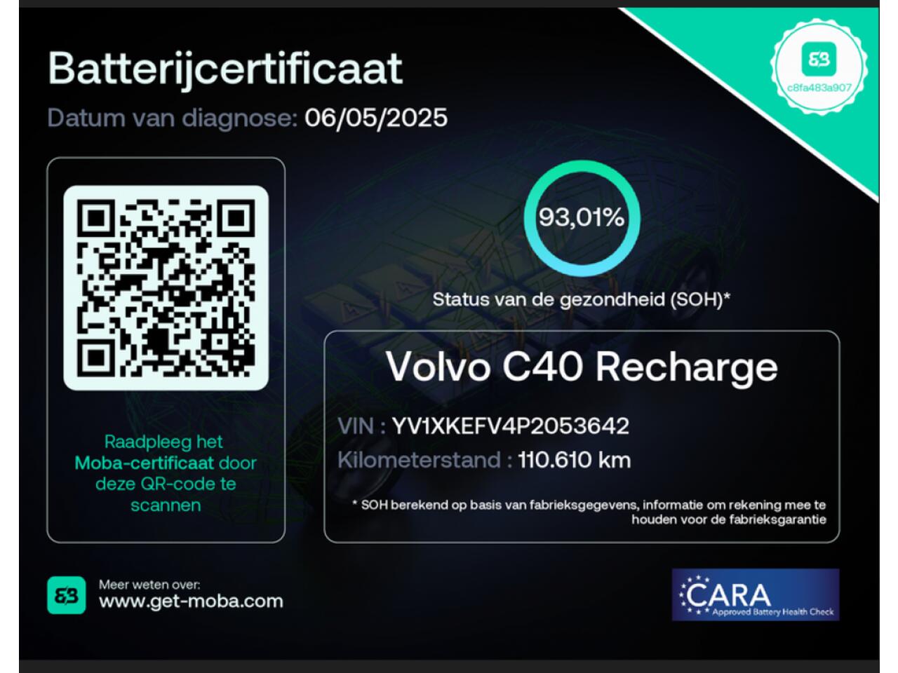 Volvo C40 Recharge Core 69 kWh - Carplay, Panorama, Camera, SOH 93%