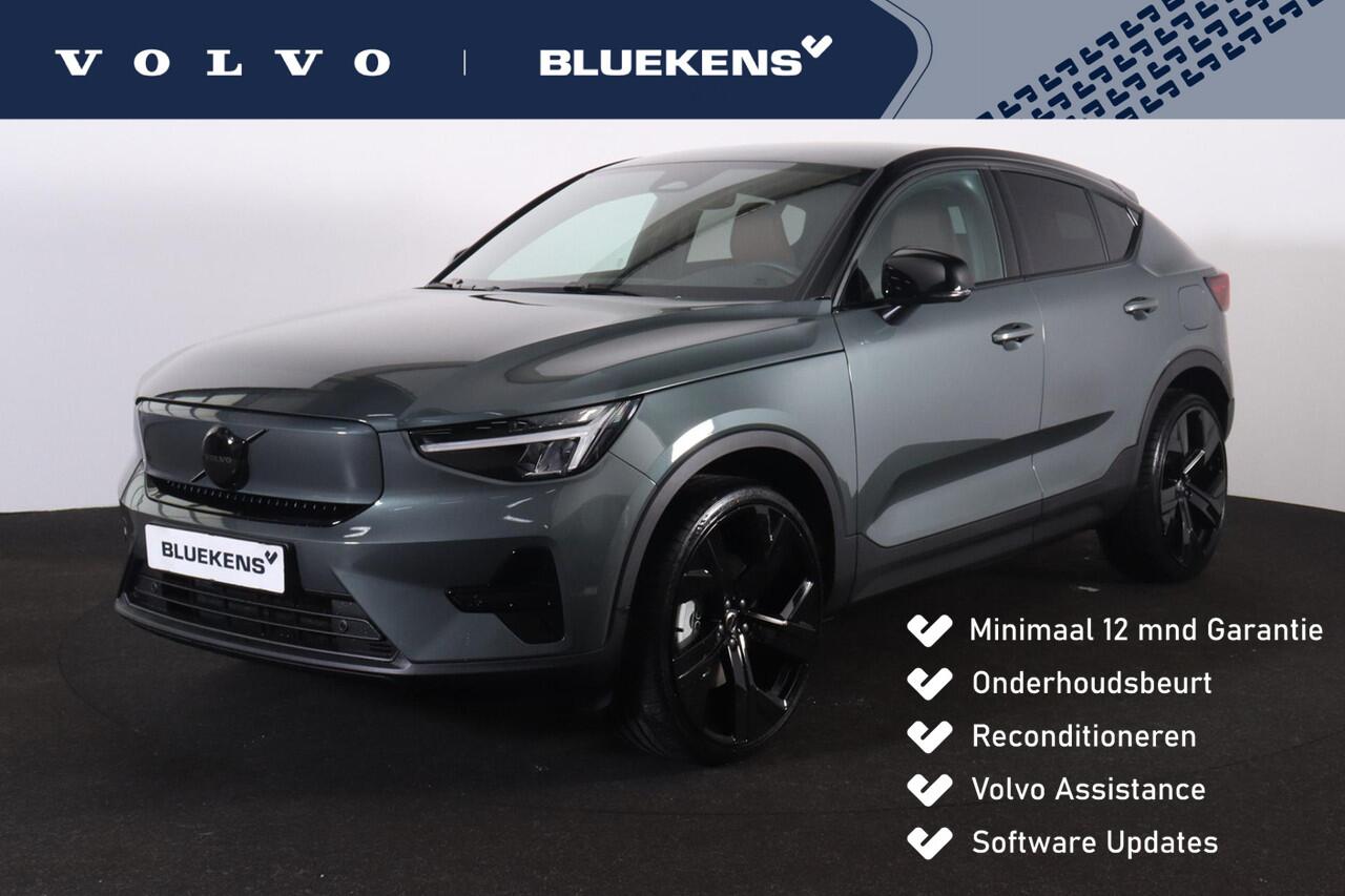 Volvo EC40 Single Motor Extended Range Plus Black Ed. 82 kWh - Panoramadak - IntelliSafe Assist & Surround - Parkeercamera achter - Verwarmde voorstoelen & stuur - Parkeersensoren voor & achter - Getint glas - Draadloze tel. lader - Warmtepomp - 22' LMV - Lederen be
