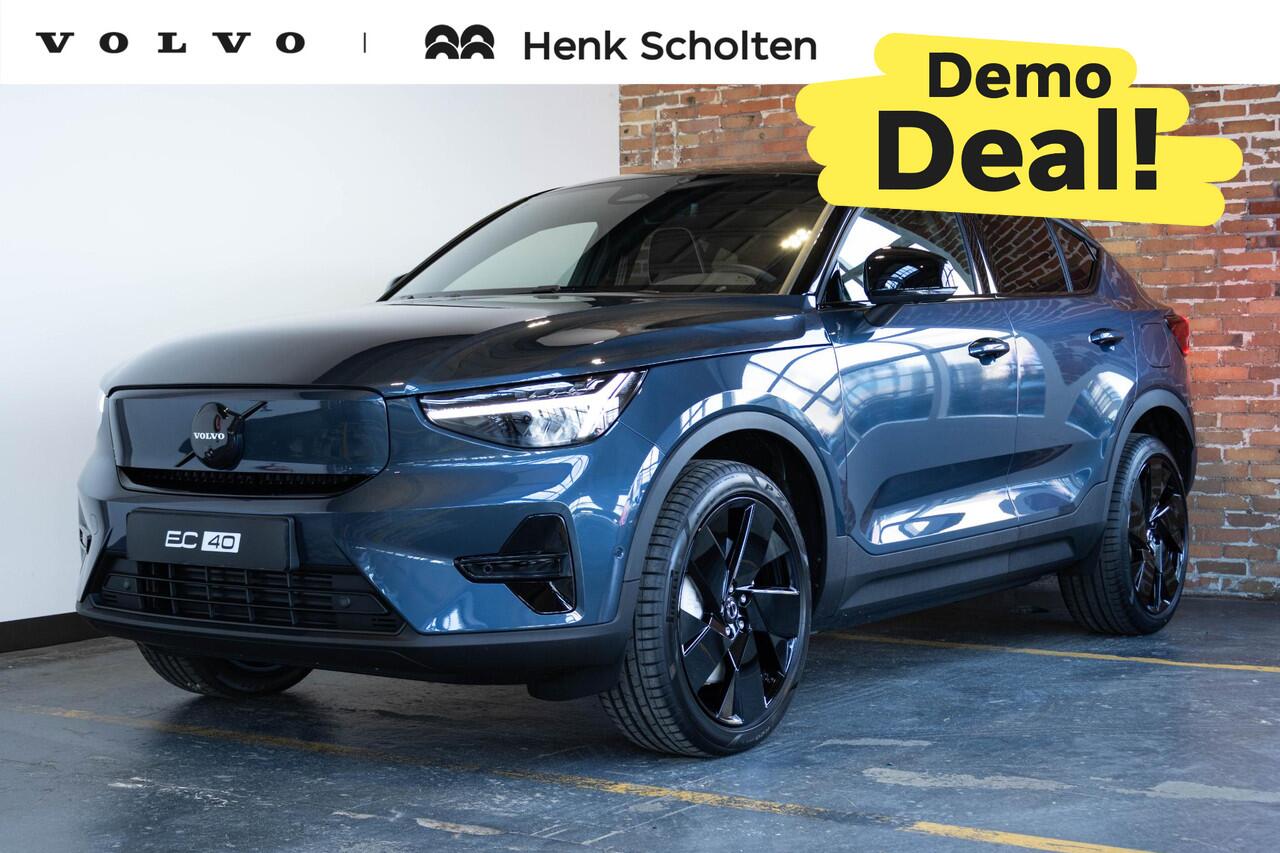 Volvo EC40 Single Motor Extended Range Plus Black Edition | Demo Deal | Panoramadak | Verwarmbare voorstoelen&stuurwiel | 360º Camera | Premium audio by Harman Kardon | Keyless Entry/Start | Warmtepomp | 20 inch lichtmetalen velgen