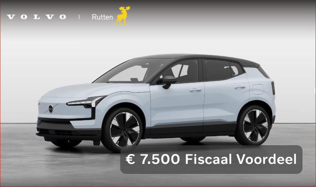 Volvo EX30 Single Motor Extended Range Plus 69 kWh Nu van ¤47.072 voor ¤39.572! / Adaptieve Cruise Control/ Dodehoek Detectie / Parkeersensoren/ Achteruitrijcamera/ Warmtepomp/ Google Services/