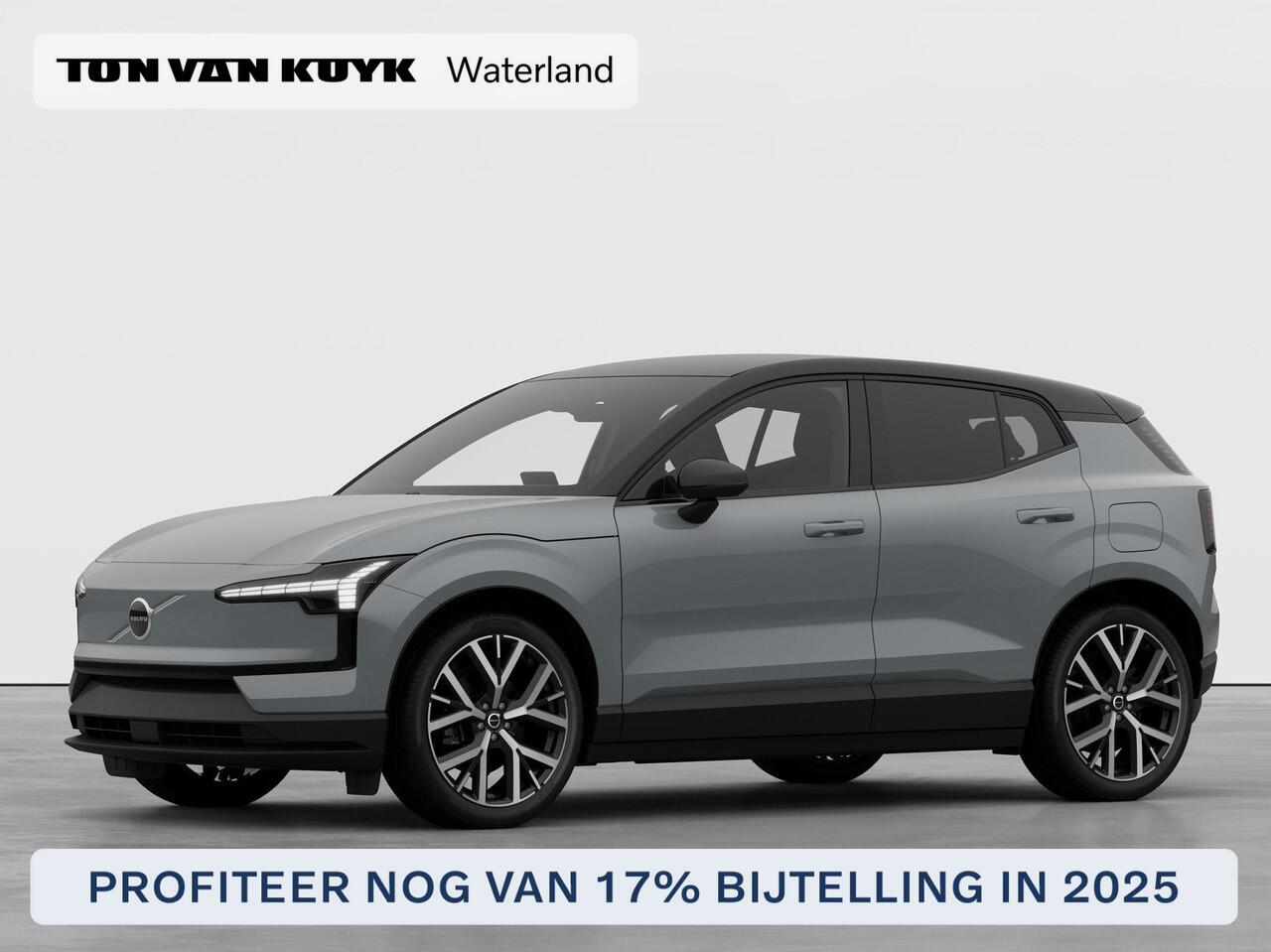 Volvo EX30 Single Motor Extended Range Plus Leverbaar in 2025 met 17% bijtelling / 20" velgen / Privacy Glass / Dak in Glossy Black