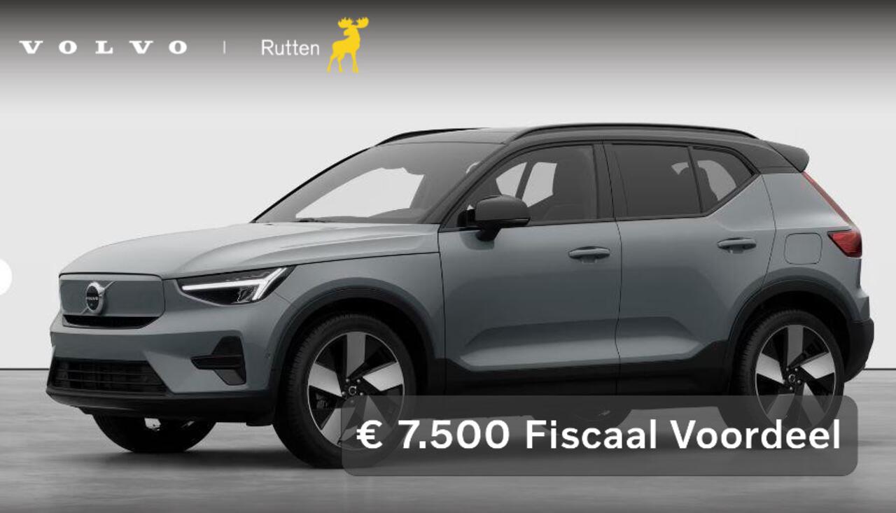 Volvo EX40 252PK Single Motor Extended Range 82 kWh Plus / Lounge pakket / Extra getint glas / Panoramadak / 360 camera / 20''velgen / zwart dak