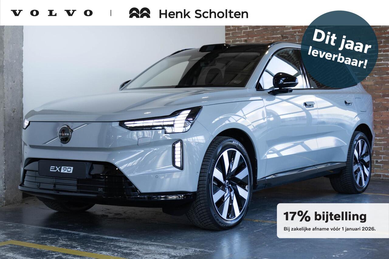Volvo EX90 Twin Motor Ultra 7p. 111 kWh | Direct leverbaar | Panoramadak | Stoelverwarming | Stuurwielverwarming | Google infotainment | 360° parkeercamera | Parkeerverwarming | Luchtvering