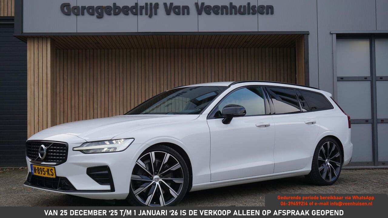 Volvo V60 2.0 T5 250pk R-Design Black Optik H&K Leder 20inch LM Navi LED Virtual Cockpit Stoel & Stuurwiel V.W. *Uitstraling*