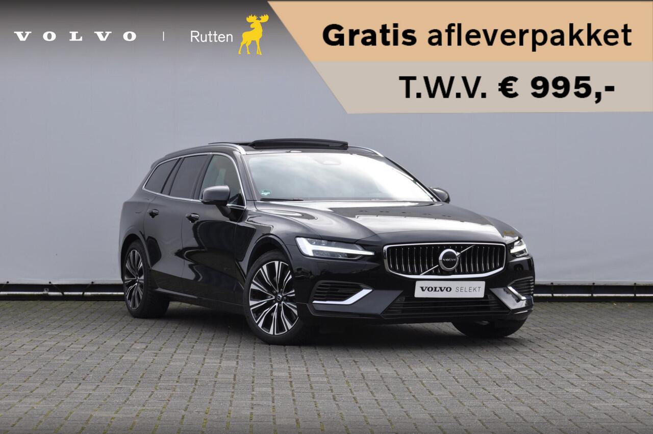 Volvo V60 T6 350pk Autmomaat Recharge AWD Plus Bright Pilot assist / Adaptive cruise control / Elektrische achterklep / Panoramadak / Keyless entry / Google services / Lederen bekleding /