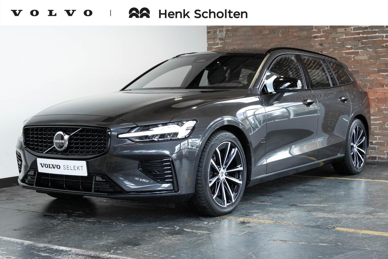 Volvo V60 T6 Plug-in hybrid AWD Plus Dark | Panoramadak | Trekhaak semi elektrisch | Verwarmbare Voorstoelen (met geheugen) en Achterbank | Premium Audio by Harman Kardon | Verwarmbare Voorruit en stuurwiel | 360 graden Camera | Keyless | Adaptieve cruise control