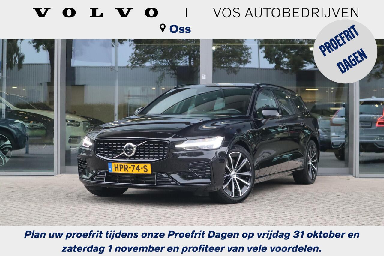 Volvo V60 2.0 T6 Plug-in hybrid AWD Plus Dark | 360* Camera| Harman Kardon audiosysteem| Stoelverwarming voor + achter| Stuurwielverwarming| Verwarmbare voorruit| Semi- elektrisch inklapbare trekhaak|