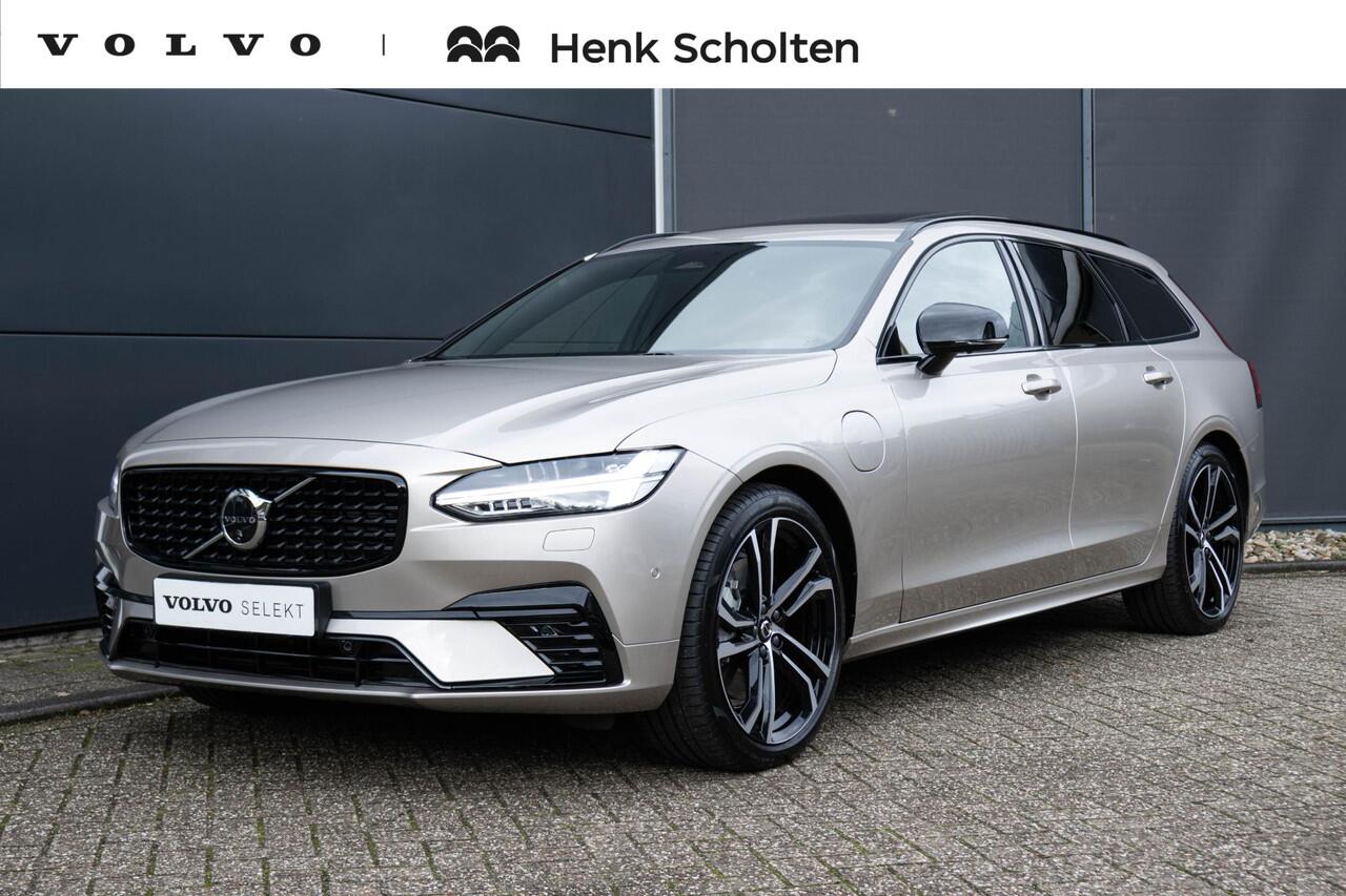 Volvo V90 T6 Automaat Plug-in hybrid AWD Ultra Dark | Luchtvering| Nappa Leder interieur|Massagefunctie in voorstoelen| Interieur Voorverwarming| Premium Audio by Harman en Kardon| Rondomzicht Camera| Head up display| Semi electrische Trekhaak.