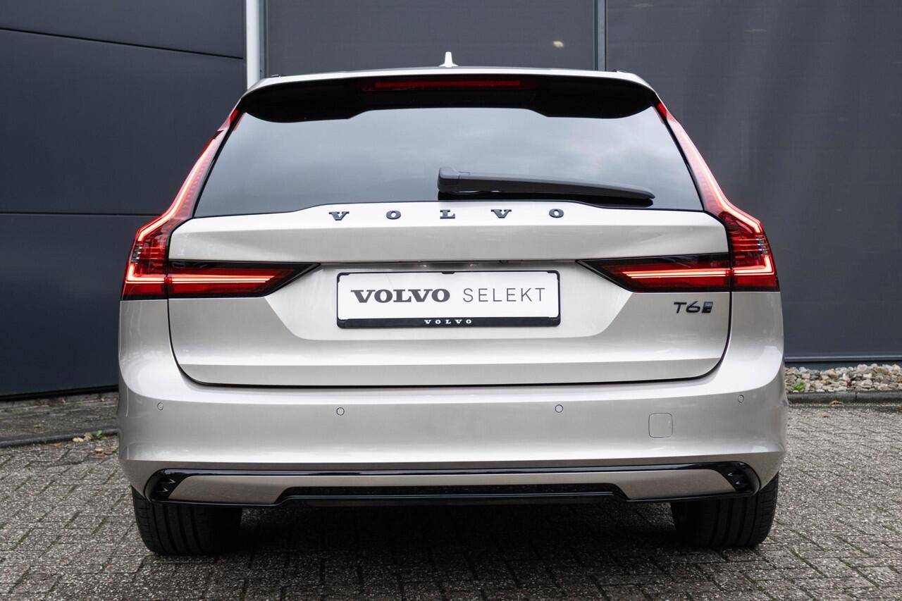 Volvo V90 T6 Automaat Plug-in hybrid AWD Ultra Dark | Luchtvering| Nappa Leder interieur|Massagefunctie in voorstoelen| Interieur Voorverwarming| Premium Audio by Harman en Kardon| Rondomzicht Camera| Head up display| Semi electrische Trekhaak.