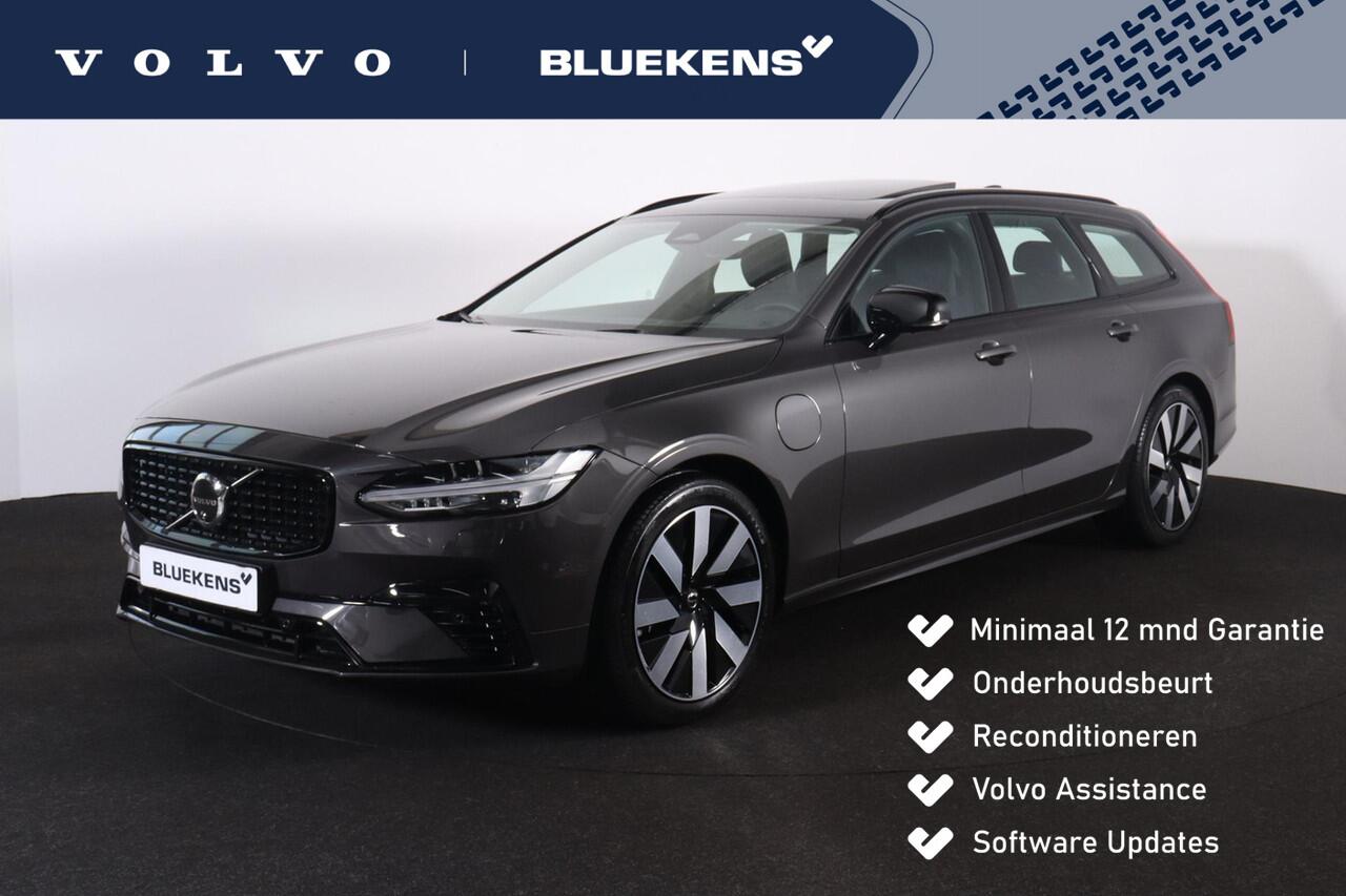 Volvo V90 T8 Recharge AWD Ultra Dark - Panorama/schuifdak - IntelliSafe Assist & Surround - 360º Camera - Harman/Kardon audio - Adaptieve LED koplampen - Verwarmde voorstoelen, stuur & achterbank - Parkeersensoren voor & achter - Elektr. bedienb. voorstoelen met ge