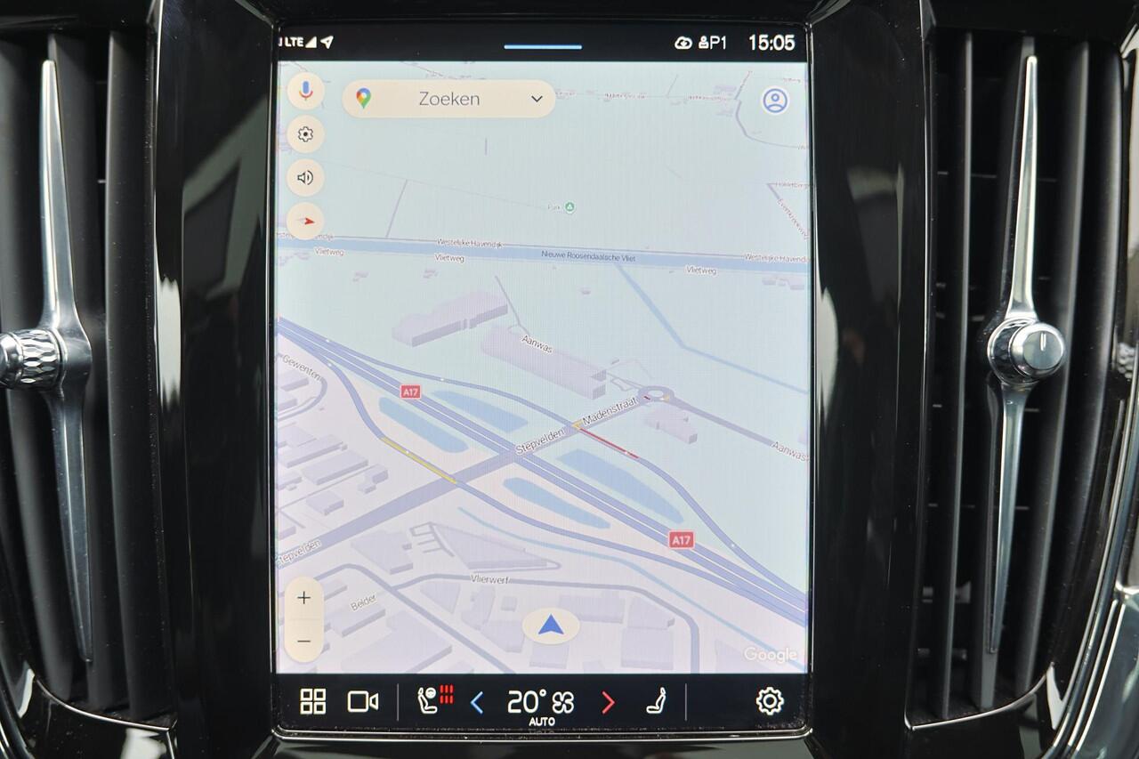 Volvo V90 T6 Recharge AWD Ultra Dark - Luchtvering - Panorama/schuifdak - IntelliSafe Assist & Surround - 360º Camera - Harman/Kardon audio - Adaptieve LED koplampen - Verwarmde voorstoelen, stuur & achterbank - Parkeersensoren voor & achter - Elektr. bedienb. voor