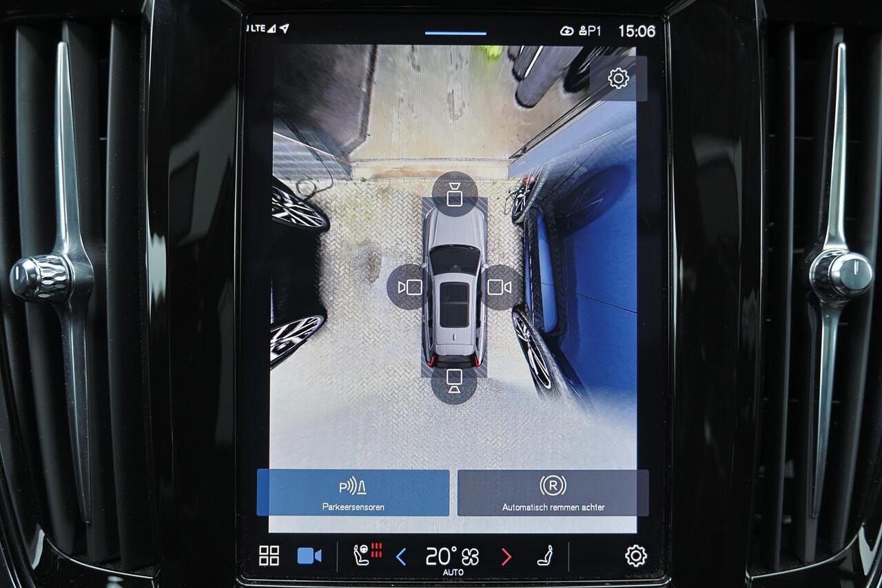 Volvo V90 T6 Recharge AWD Ultra Dark - Luchtvering - Panorama/schuifdak - IntelliSafe Assist & Surround - 360º Camera - Harman/Kardon audio - Adaptieve LED koplampen - Verwarmde voorstoelen, stuur & achterbank - Parkeersensoren voor & achter - Elektr. bedienb. voor