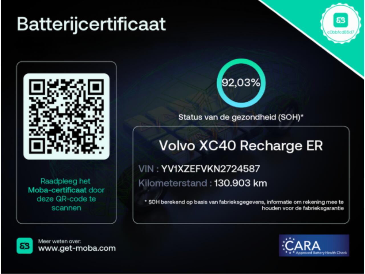 Volvo XC40 Recharge Plus - Carplay, Navi, Cruise, Camera, Stuur/Stoelverw. SOH 92,03%