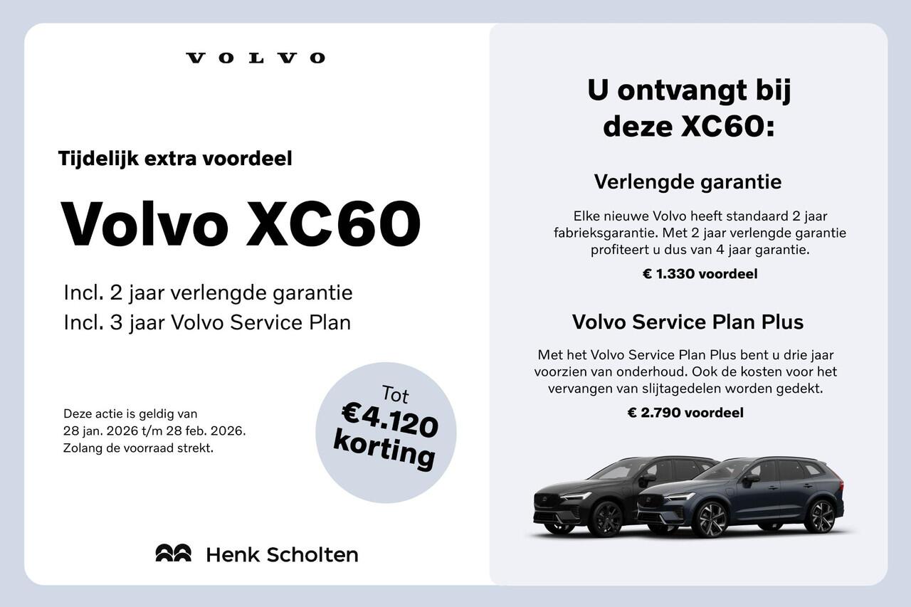 Volvo XC60 2.0 T6 Plug-in hybrid AWD Plus Black Edition | Luchtvering | Head-Up Display | 360º Camera | Schuif/Kantel-Panoramadak | Google Infotainment | 21" Lichtmetalen Wielen |