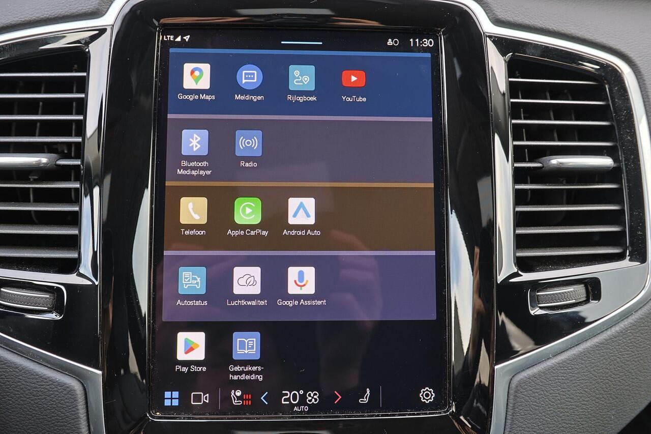 Volvo XC90 T8 Recharge AWD Plus Dark - IntelliSafe Assist & Surround - 360º Camera - Harman/Kardon audio - Adaptieve LED koplampen - Verwarmde voorstoelen, stuur & achterbank - Parkeersensoren voor & achter - Elektr. bedienb. voorstoelen met geheugen - Draadloze tel
